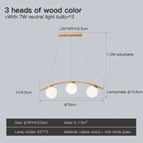 Couleur bois-3 têtes / Lumière blanche froide / CA 85-265 V