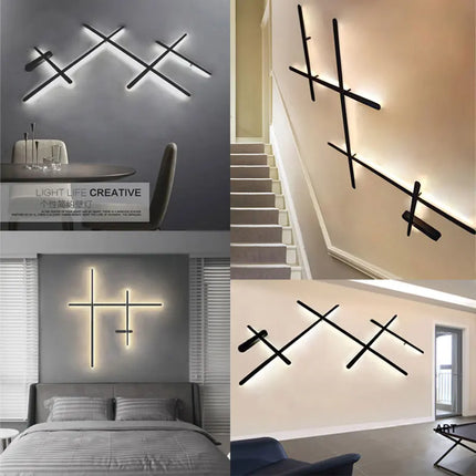 Applique murale LED longue bande rétroéclairée style art déco — LZ4X9T