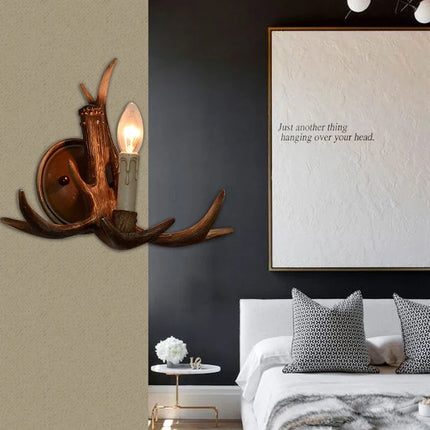 Applique murale LED décorative en résine forme bois de cerf — LZ4XJ9