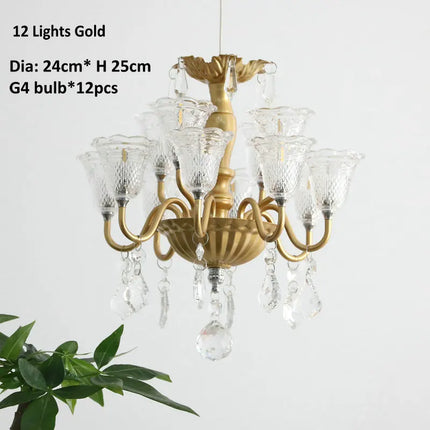 Suspension mini créative avec abat-jour en verre et cristal — LZ4P9XQ