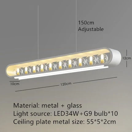 Lustre suspension en verre transparent avec cordon ajustable — LZ4X9T