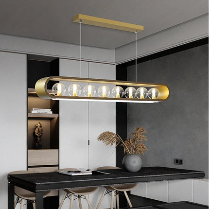 Lustre suspension en verre transparent avec cordon ajustable — LZ4X9T