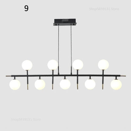 Lustre nordique en fer avec boule de verre LED pour restaurant — LZ4P9XQ