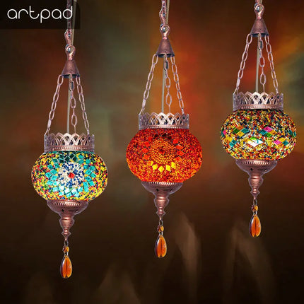 Suspension mosaïque style méditerranéen rétro bohème décorative — LZ4X9T