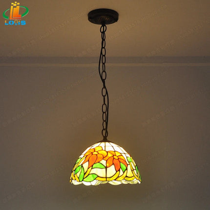 Lustre suspension style Tiffany motif bégonia américain pour intérieur — LZ4P9X2