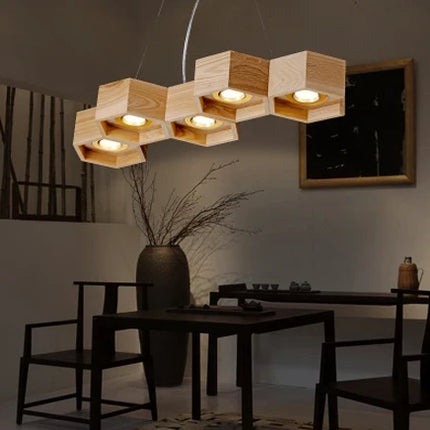 Suspension design nid d’abeille en bois et acrylique pour intérieur — LZ4X9Q7B