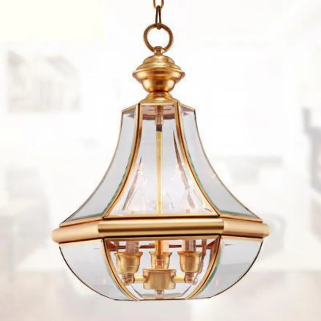 Suspension en verre antique avec finition cuivre pour intérieur élégant — LZ7XQ2