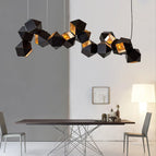 Or noir dans / 3 lampes Diam. 46 cm 15 W / Lumière blanche