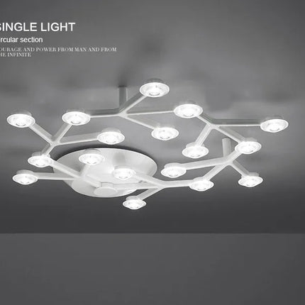 Plafonnier LED en métal et acrylique motif fleur de prunier — LZ4X9T