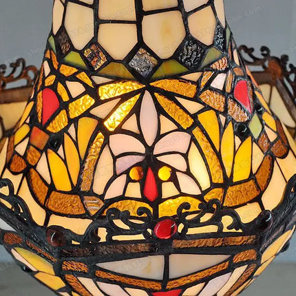 Lustre suspension en verre style Tiffany rétro pour café et escalier — LZ4M9XQ