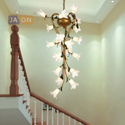 Suspension nordique en fer avec verre tulipe Camélia pour éclairage décoratif — LZ4X9P