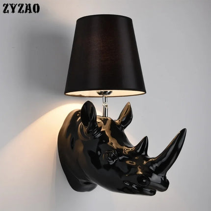 Applique murale rhinocéros au style campagnard américain — LZ4T9X