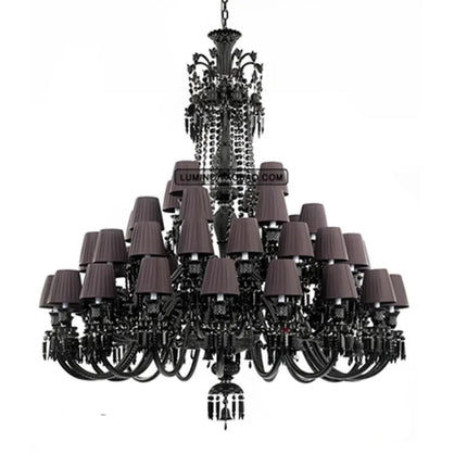Lustre en cristal noir pour éclairage élégant et luxueux — LZ4X9QJ2