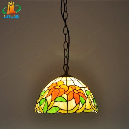 Lustre suspension style Tiffany motif bégonia américain pour intérieur — LZ4P9X2