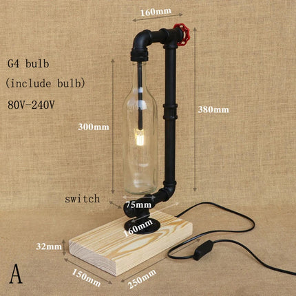 Lampe de bureau industrielle vintage avec abat-jour bouteille — LZ4F9XQ
