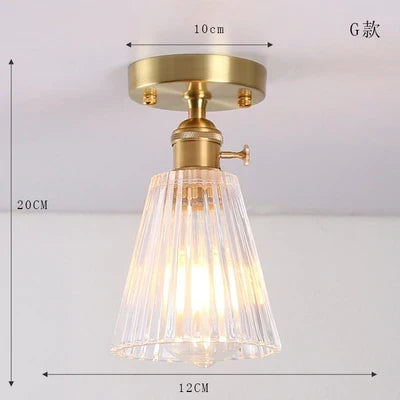 Plafonnier LED verre cuivre style nordique vintage Edison — LZ4X9TQ