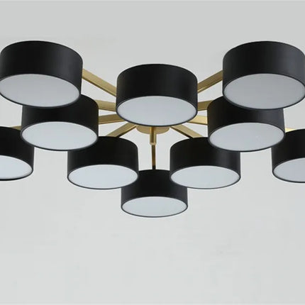 plafonnier moderne led 5 ou 10 têtes design rond acrylique métal
