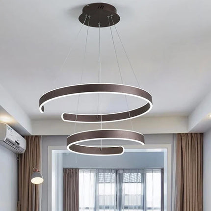 Suspension LED design anneaux en aluminium et acrylique — LZ4XJ9