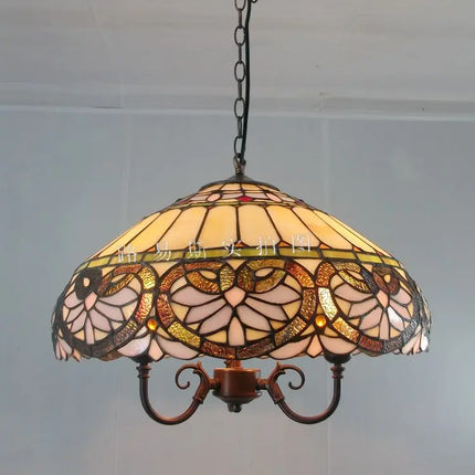 Lustre suspension en verre cœur style Tiffany rétro pour restaurant — LZ4G7XQ