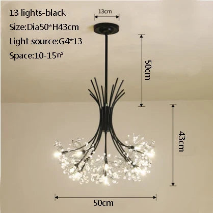 Suspension en cristal motif pissenlit pour ambiance moderne — LZ4D9XQ