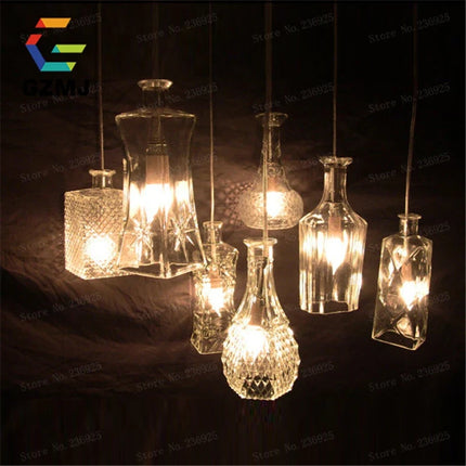 Suspension LED rétro avec abat-jour en verre sculpté — LZ4X9T1