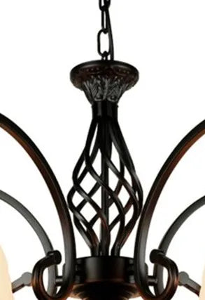 Lustre traditionnel avec abat-jour en verre et métal — LZ4X9T2
