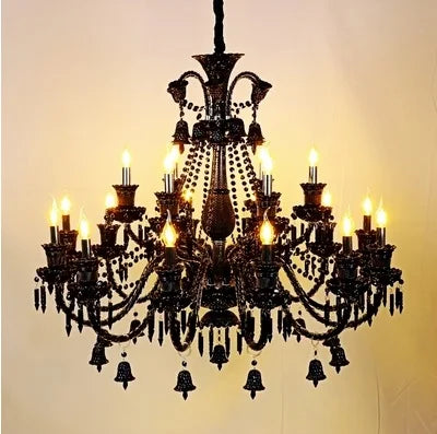 Lustre en cristal noir pour éclairage élégant et luxueux — LZ4X9QJ2