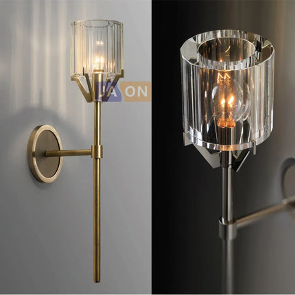 Applique murale rétro en cuivre ornée de cristal classique — LZ4X9T2