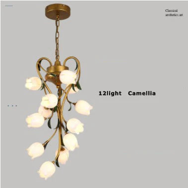 Suspension nordique en fer avec verre tulipe Camélia pour éclairage décoratif — LZ4X9P