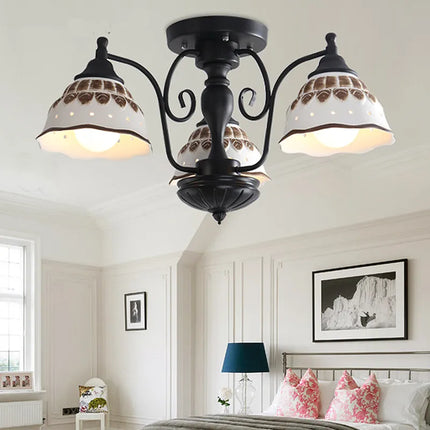 Plafonnier en céramique ambiance rétro style européen pour intérieur — LZ4G7X2