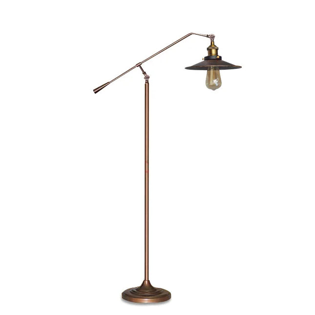 Lampadaire industriel vintage en fer forgé à bras long — LZ4X9T