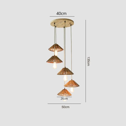 suspension en bambou style japonais pour décoration intérieure