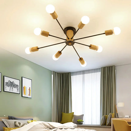 Plafonnier LED design nordique en bois massif — LZ4X9T2