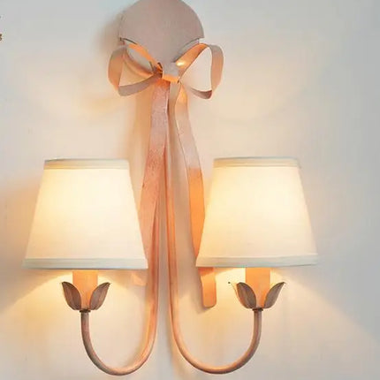 applique murale bow pour chambre de fille abat-jour en tissu