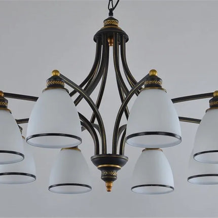 Lustre vintage nordique et américain en fer forgé et verre — LZ4X9T1