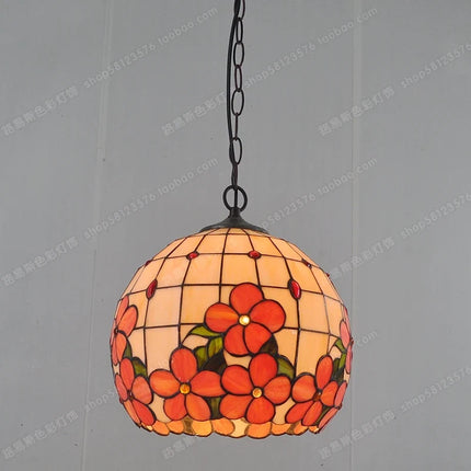 Lustre en verre à motifs floraux style Tiffany pour éclairage élégant — LZ4X9B