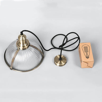 Suspension vintage en verre avec abat-jour LED style loft — LZ4X9Q2