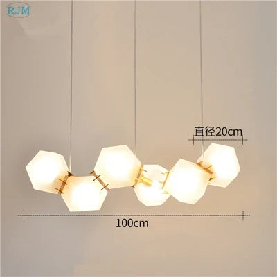 Suspension en verre à géométrie postmoderne nordique pour espaces variés — LZ4X9T