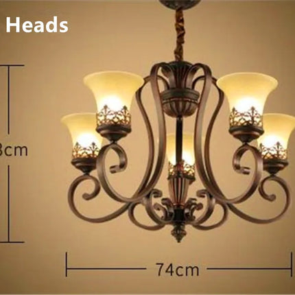 Lustre vintage en métal style européen pour éclairage intérieur — LZ7XQ2
