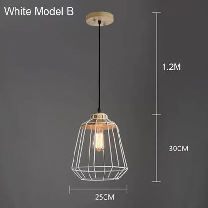 Suspension vintage en fer et bois pour éclairage intérieur — LZ7D9X