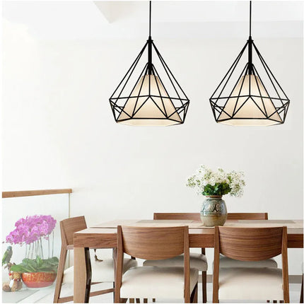 Suspension cage à oiseaux en métal noir avec éclairage LED — LZ4X9P