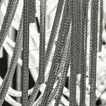 Lustre contemporain en aluminium avec pampilles décoratives — LZ4X9M2