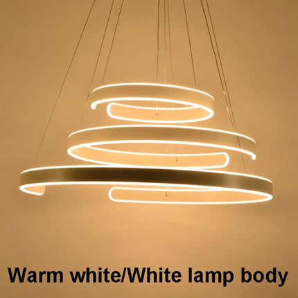 Suspension LED design anneaux en aluminium et acrylique — LZ4XJ9