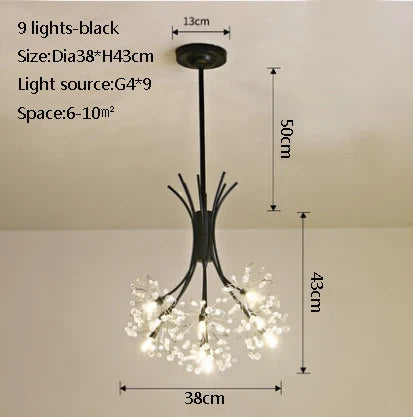 Suspension en cristal motif pissenlit pour ambiance moderne — LZ4D9XQ