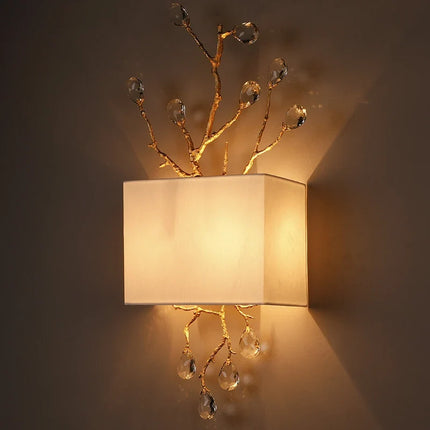Applique murale rétro en cristal doré pour intérieur contemporain — LZ4G7X2