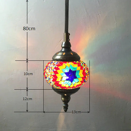 Suspension artisanale en verre mosaïque style méditerranéen — LZ4X9QJ