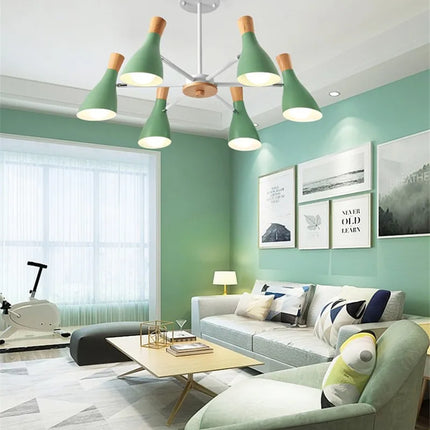 Lustre moderne en bois massif pour chambre d’enfant — LZ4XJ9