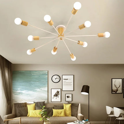 Plafonnier LED design nordique en bois massif — LZ4X9T2