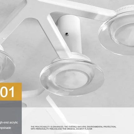 Plafonnier LED en métal et acrylique motif fleur de prunier — LZ4X9T