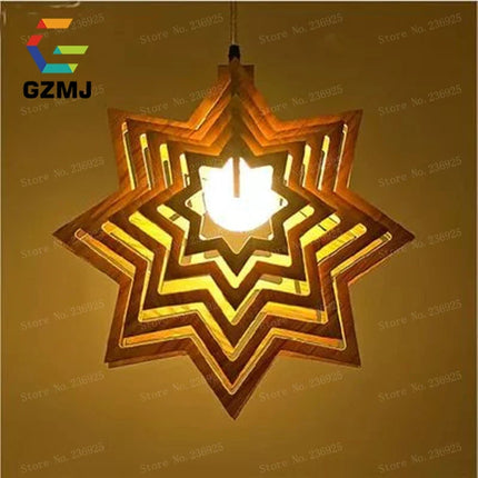 Suspension LED en bois style rétro américain pour loft — LZ4X9T